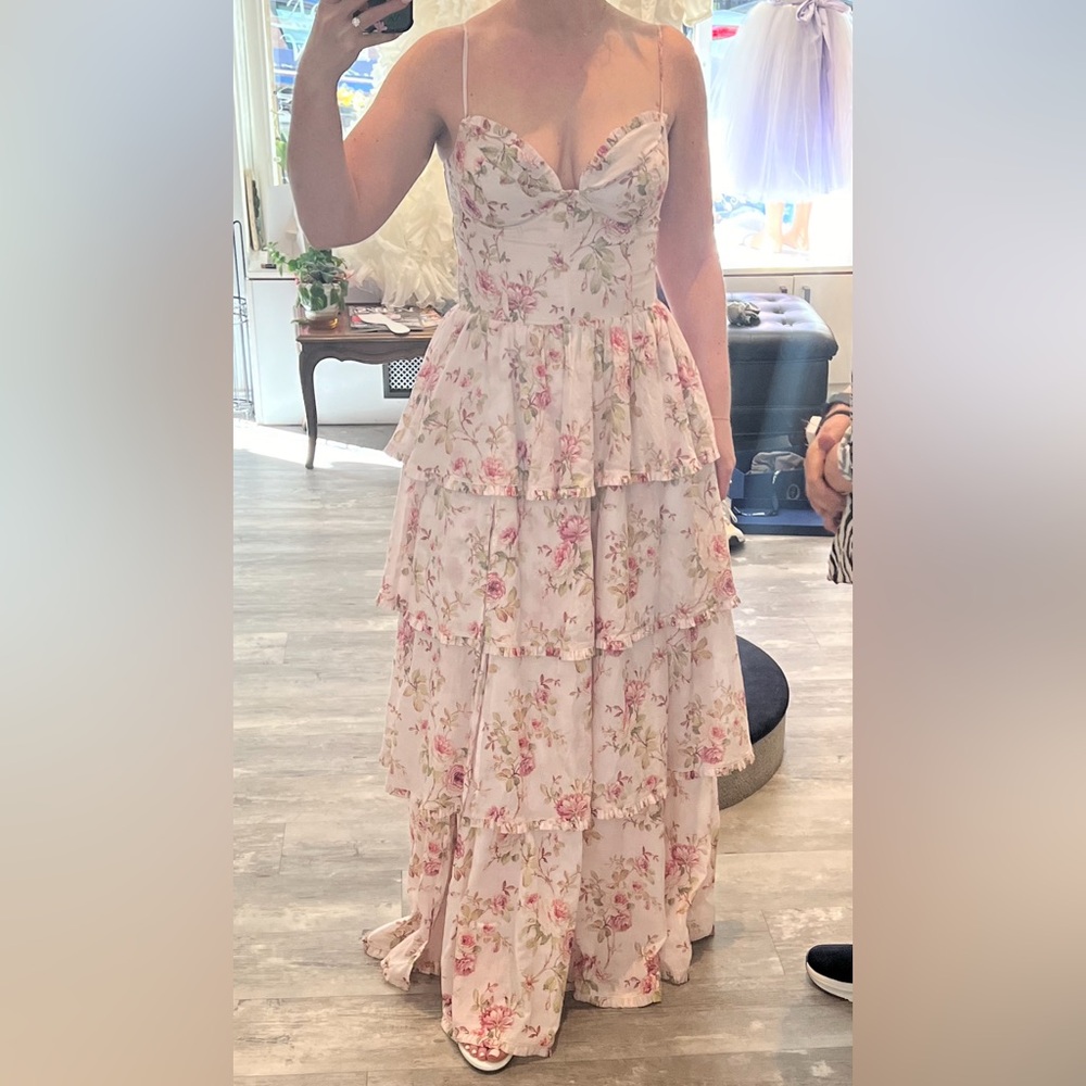 V. Chapman The Caterina Dress in Pink Rose Print - size 6